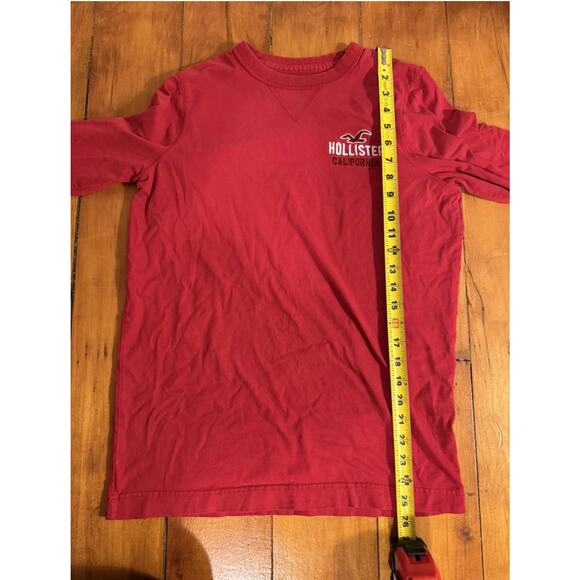 Y2K VTG 2000s Mens Hollister Long Sleeve Size Medium Red - Picture 7 of 7